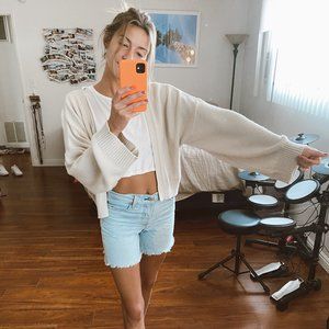 ASOS off-white bell-sleeved open sweater